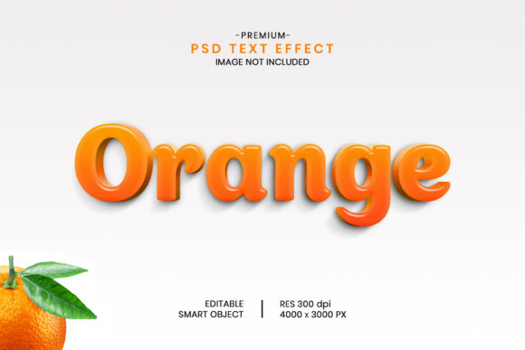 Editable Orange 3D Text Effect Template for Dynamic Design Projects