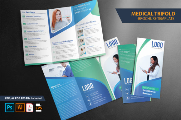 Medical Dental Trifold Brochure Template for Professional Use
