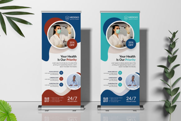 Medical Roll Up Template for Professional Marketing