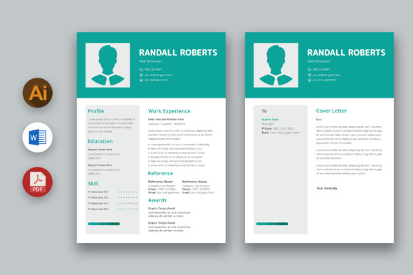 MS Word Resume and Cover Letter in Green: A Professional Design for Standout Job Applications